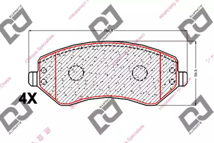 Комплект тормозных колодок DJ PARTS BP2017